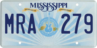 MS license plate MRA279