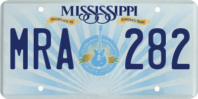 MS license plate MRA282