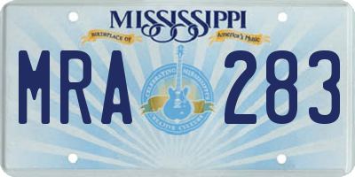 MS license plate MRA283