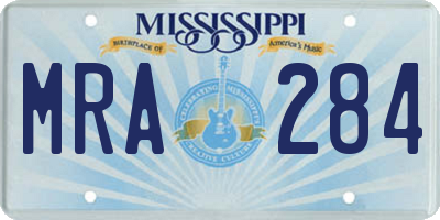 MS license plate MRA284