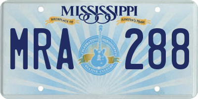 MS license plate MRA288