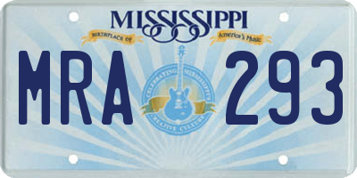 MS license plate MRA293