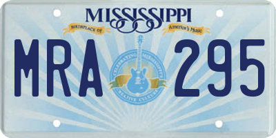 MS license plate MRA295