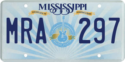 MS license plate MRA297