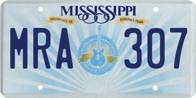 MS license plate MRA307