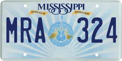 MS license plate MRA324