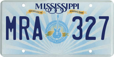 MS license plate MRA327