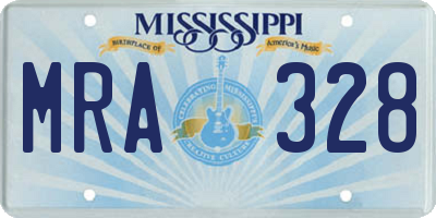 MS license plate MRA328