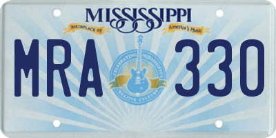 MS license plate MRA330