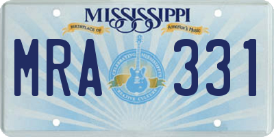 MS license plate MRA331