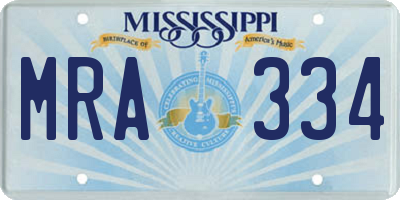 MS license plate MRA334