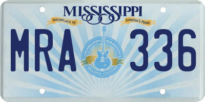 MS license plate MRA336