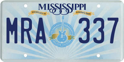 MS license plate MRA337