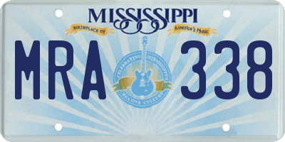 MS license plate MRA338