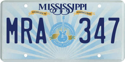 MS license plate MRA347