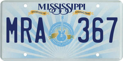 MS license plate MRA367