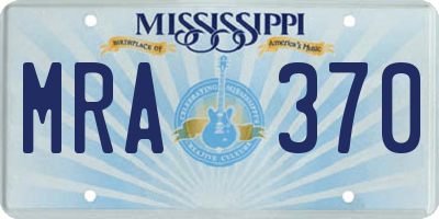 MS license plate MRA370