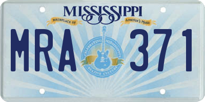 MS license plate MRA371