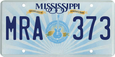 MS license plate MRA373