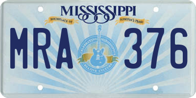MS license plate MRA376