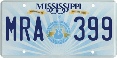 MS license plate MRA399