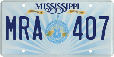 MS license plate MRA407