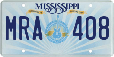 MS license plate MRA408