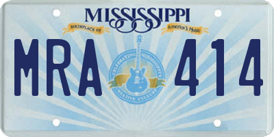MS license plate MRA414
