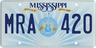 MS license plate MRA420
