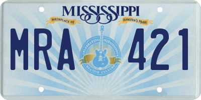 MS license plate MRA421