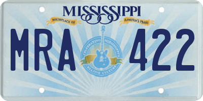 MS license plate MRA422