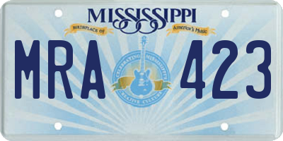 MS license plate MRA423