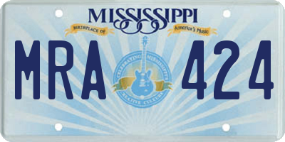 MS license plate MRA424