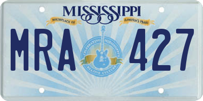 MS license plate MRA427