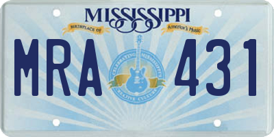 MS license plate MRA431