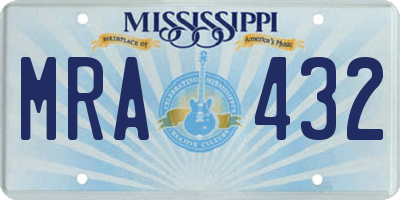 MS license plate MRA432
