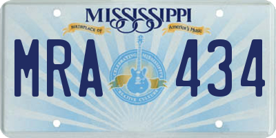 MS license plate MRA434