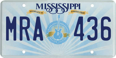 MS license plate MRA436