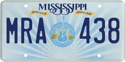 MS license plate MRA438