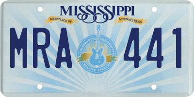 MS license plate MRA441