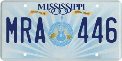 MS license plate MRA446