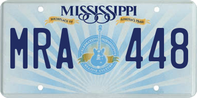 MS license plate MRA448