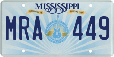 MS license plate MRA449