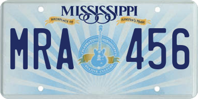 MS license plate MRA456
