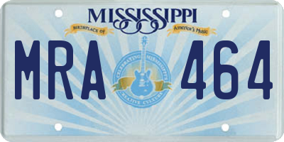 MS license plate MRA464