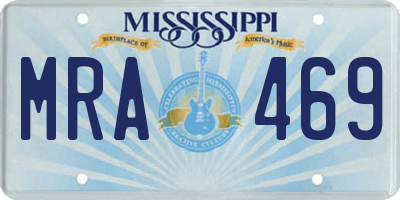 MS license plate MRA469