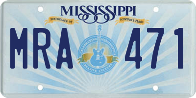 MS license plate MRA471
