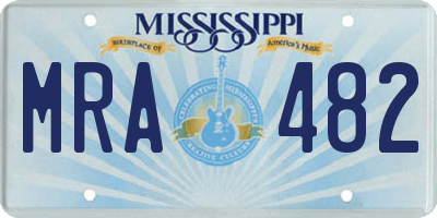 MS license plate MRA482