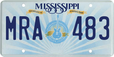 MS license plate MRA483