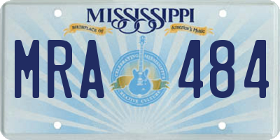 MS license plate MRA484